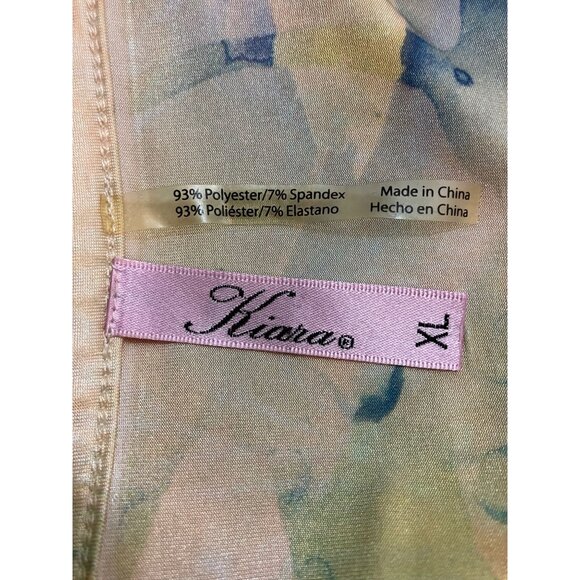 Kiara Multicolor Faux Wrap Short Sleeve Dress Size XL - Picture 4 of 5